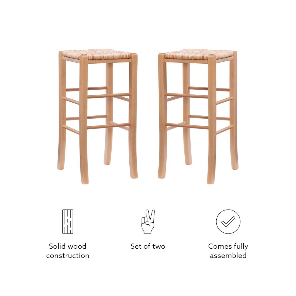 Gianna Backless Barstool Natural Set Of 2. Picture 12