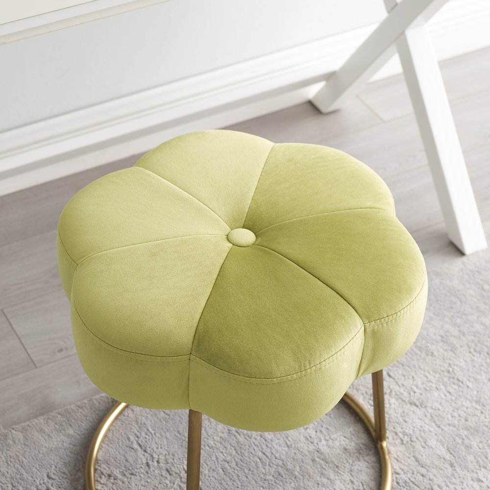 Seraphina Accent Vanity Stool, Green. Picture 3