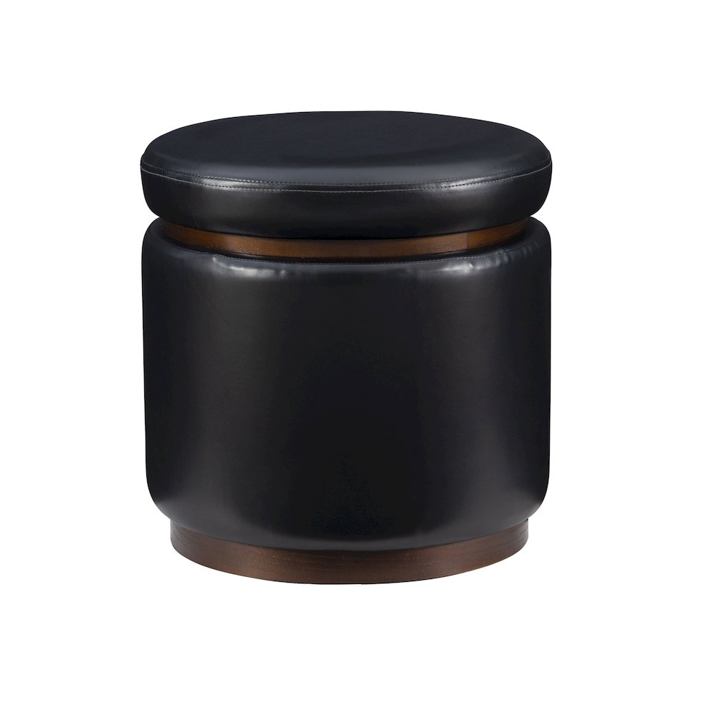 Blanche Storage Ottoman Black Pu. Picture 1