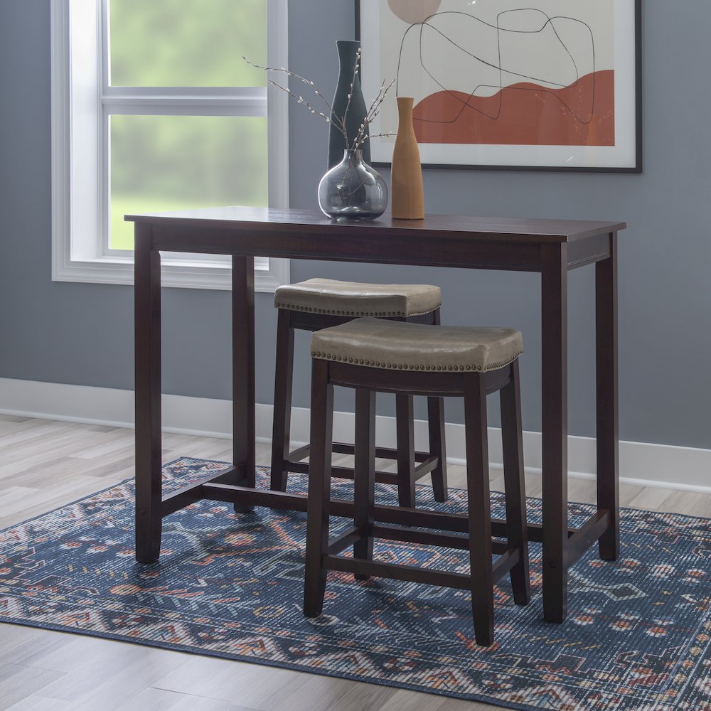 Claridge 3Pc Counter Set Brown Beige. Picture 3