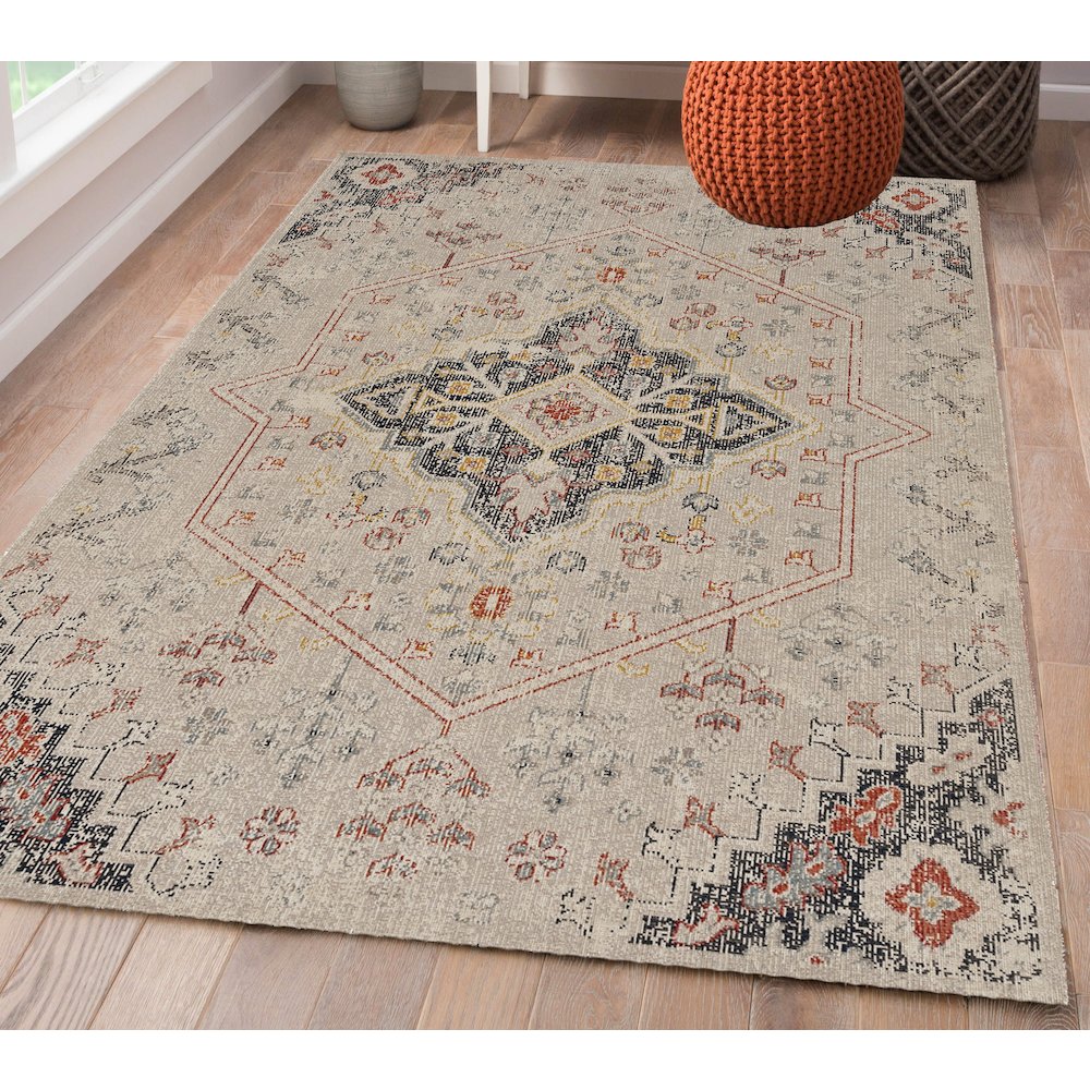 Great Zero Rollins Ivory & Navy 5x7.6, Rug. Picture 1