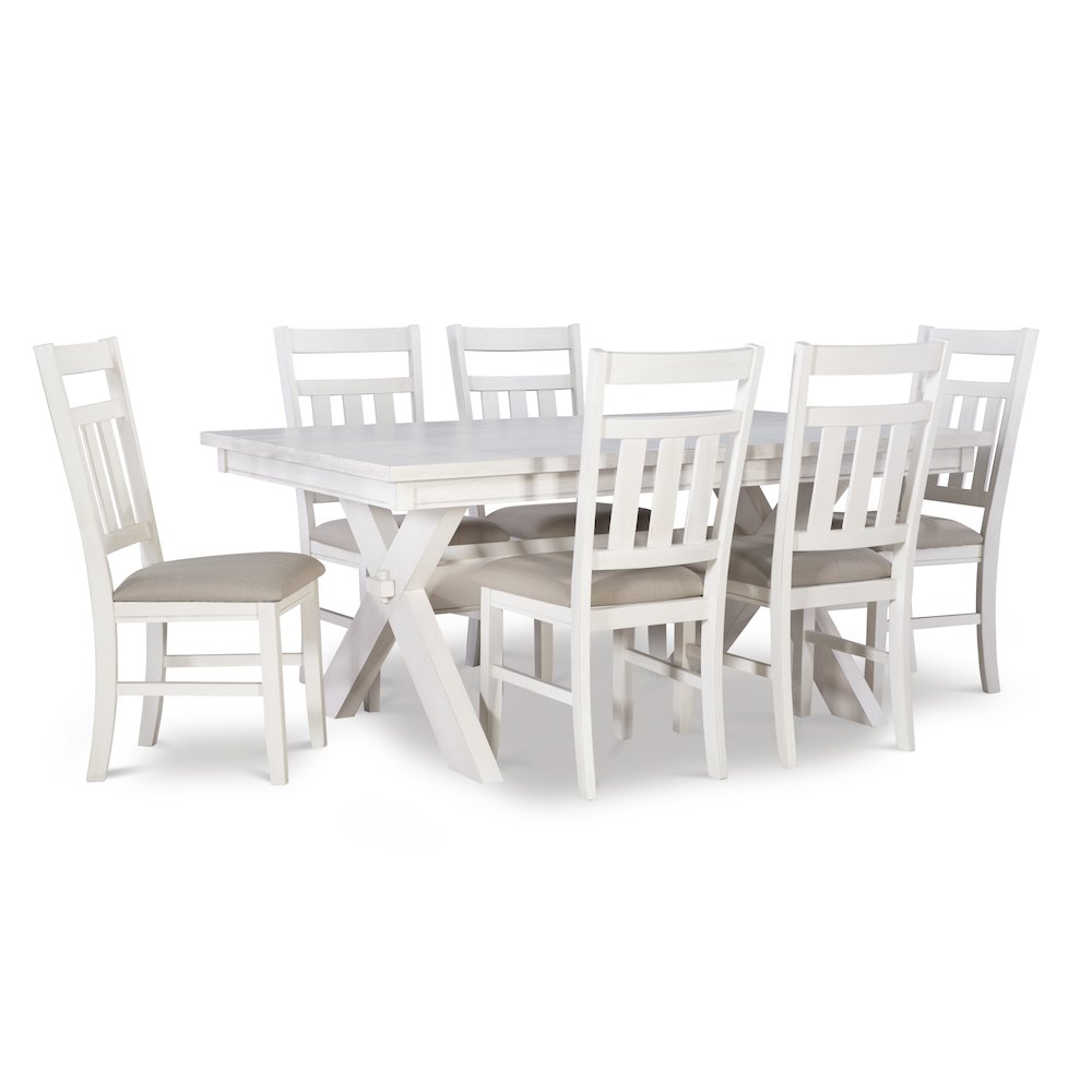 Turino Distressed White 7 PC Dining Set. Picture 11