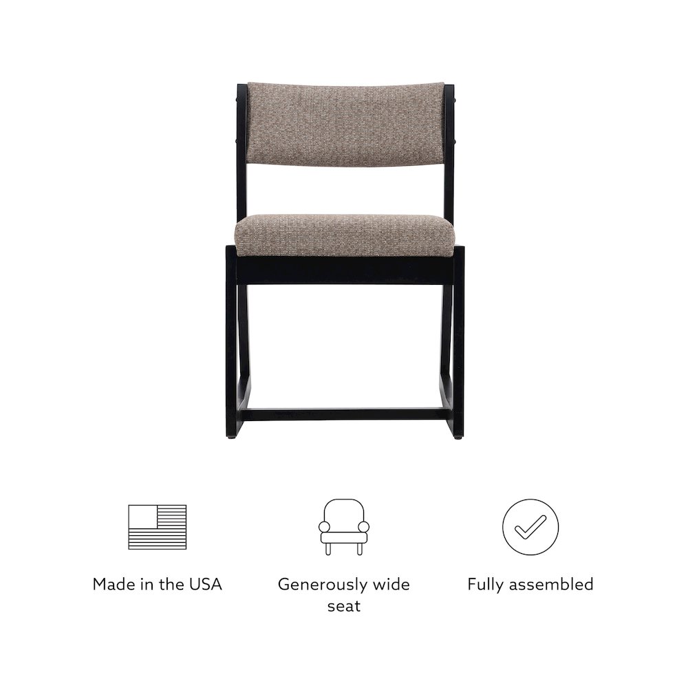 Callum 2 Position Sled Base Chair Black Stone. Picture 12