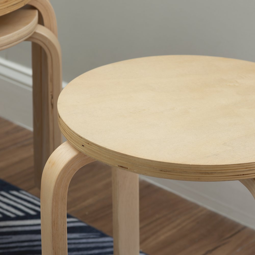 17 Inches Bentwood Stool - Natural Set Of 4. Picture 5