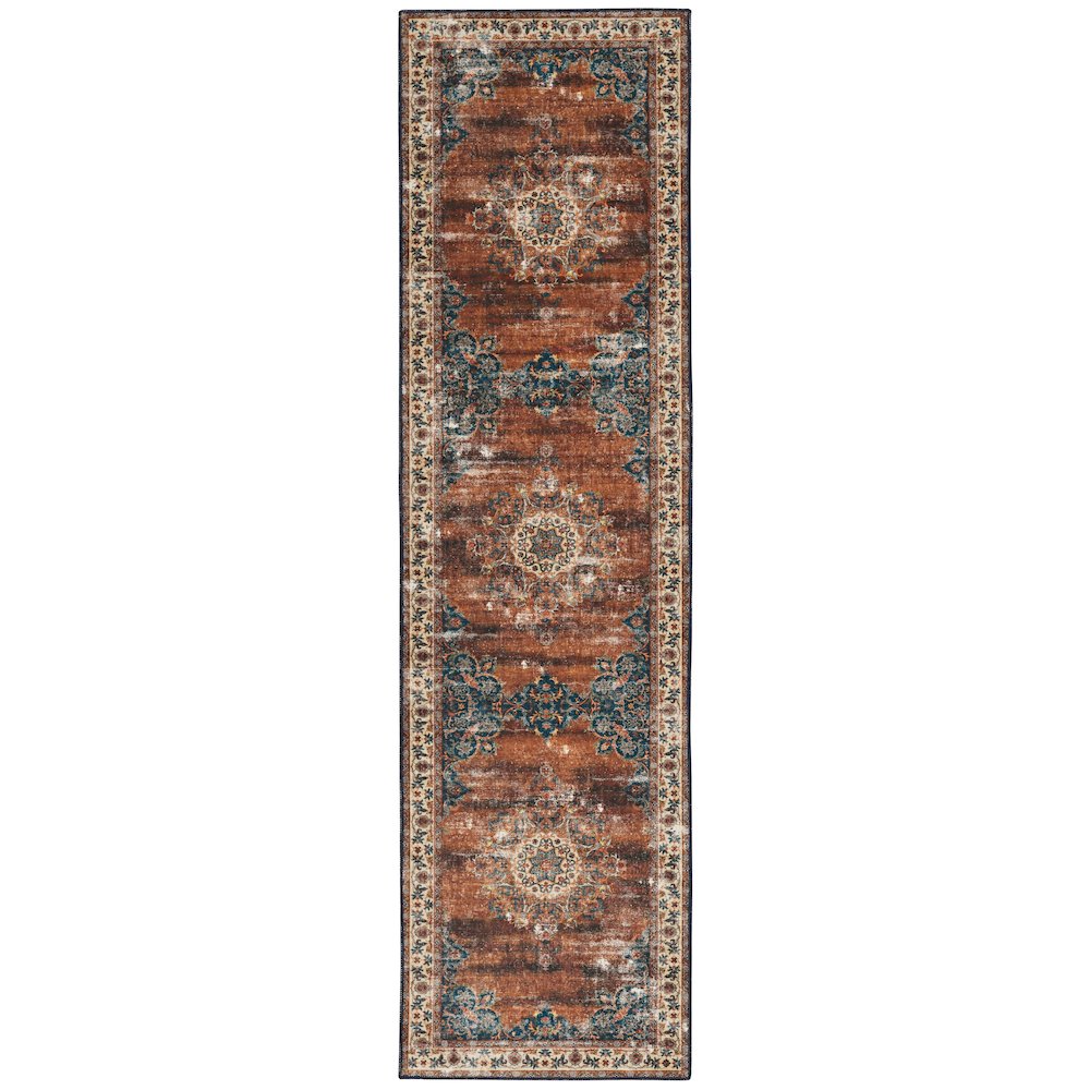 Washable Foster Russet/Ivory 2x8, Rug. Picture 1