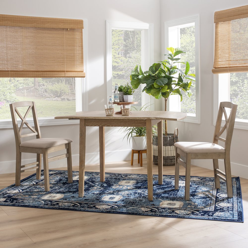 Torino 3Pc Drop Leaf Dining Set Gray. Picture 4