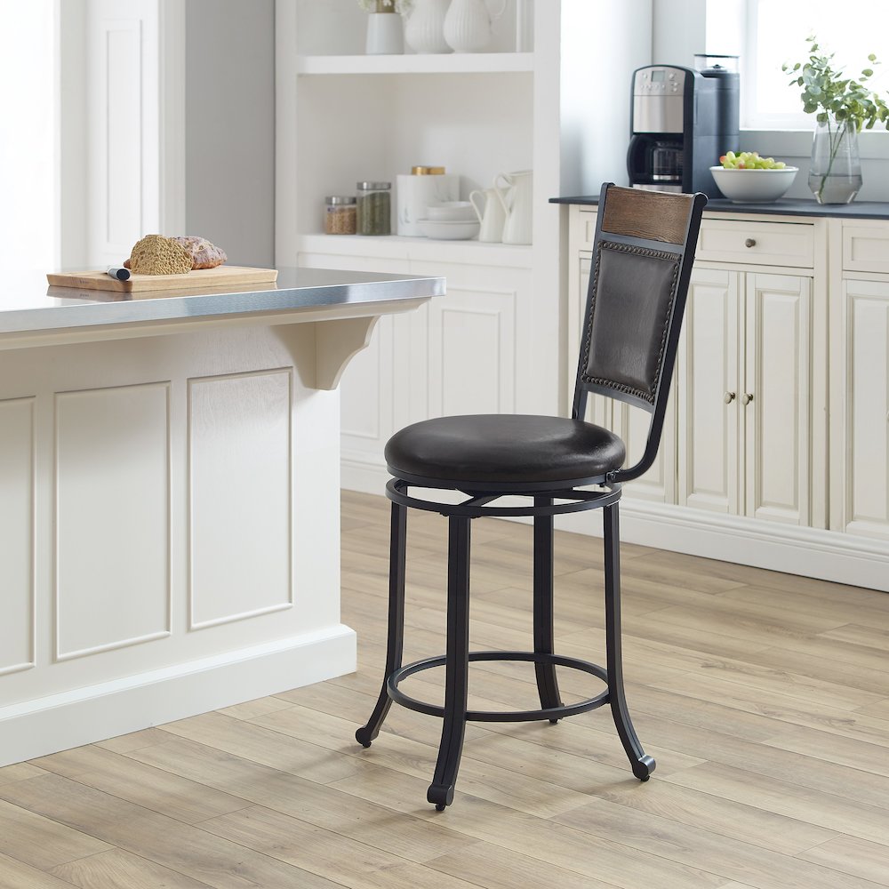 Franklin Swivel 24 inch Counter Stool Brown. Picture 3