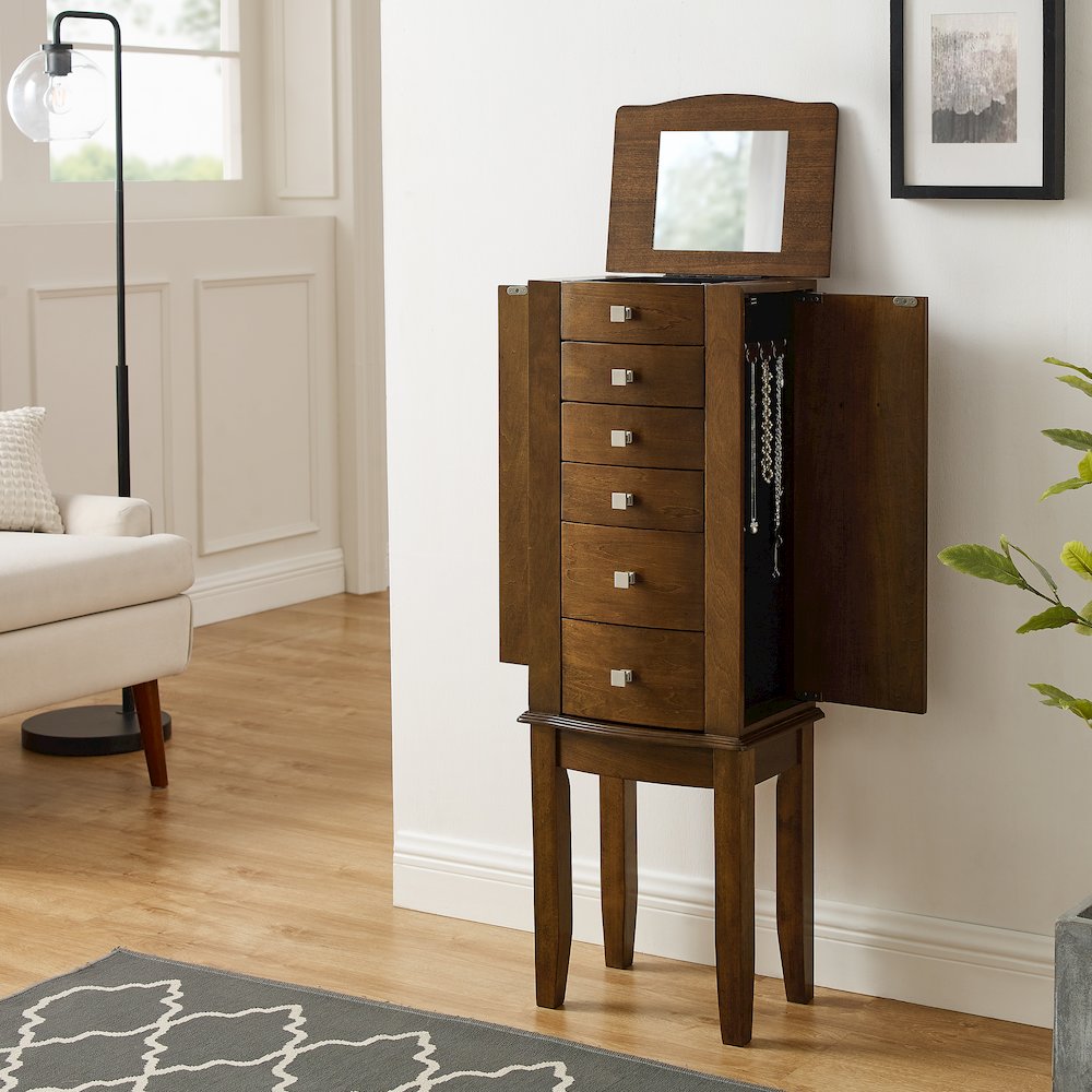 Zinnia Jewelry Armoire Brown. Picture 5