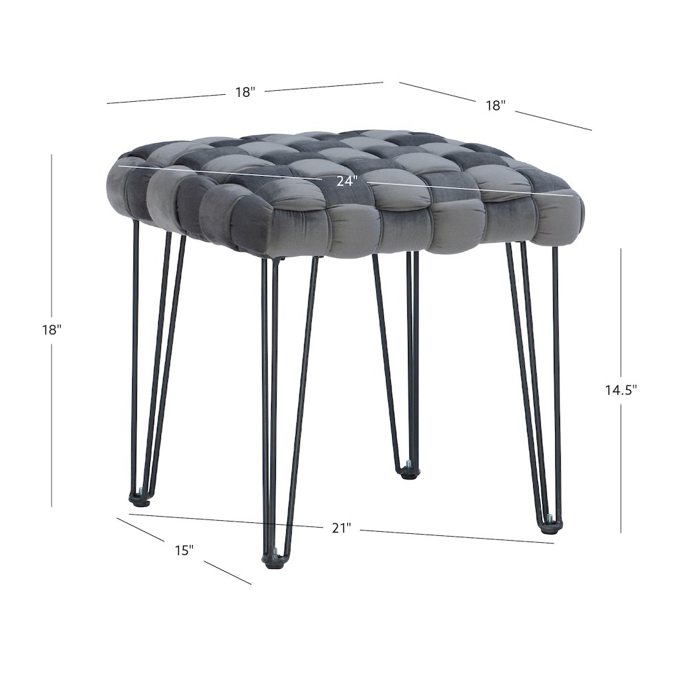 Shadbury Square Stool Grey. Picture 11