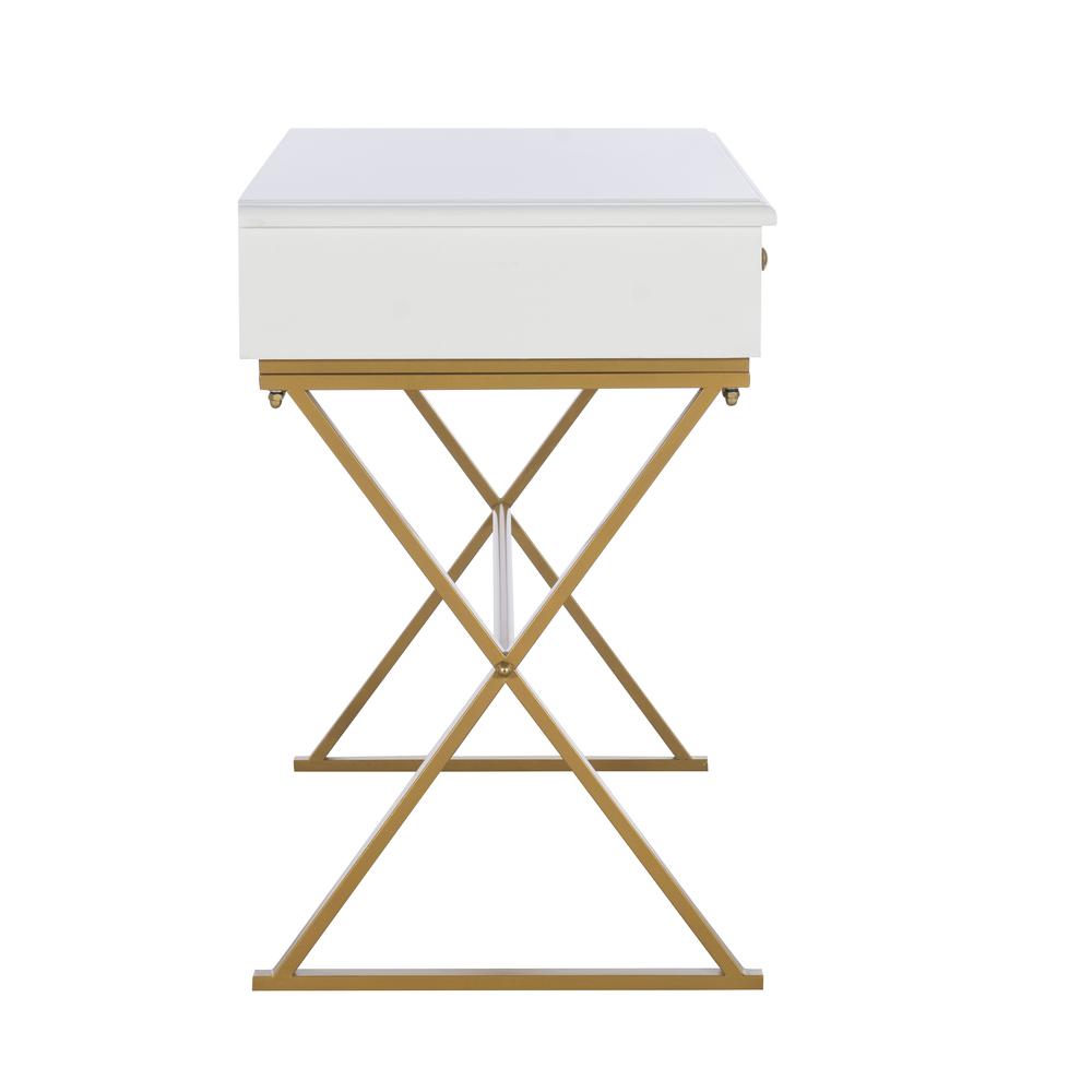 Two-Drawer Campaign Desk, White. Picture 3