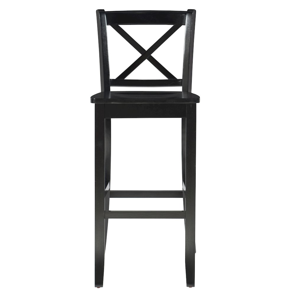 Black 30 In X Back Bar Stool. Picture 1