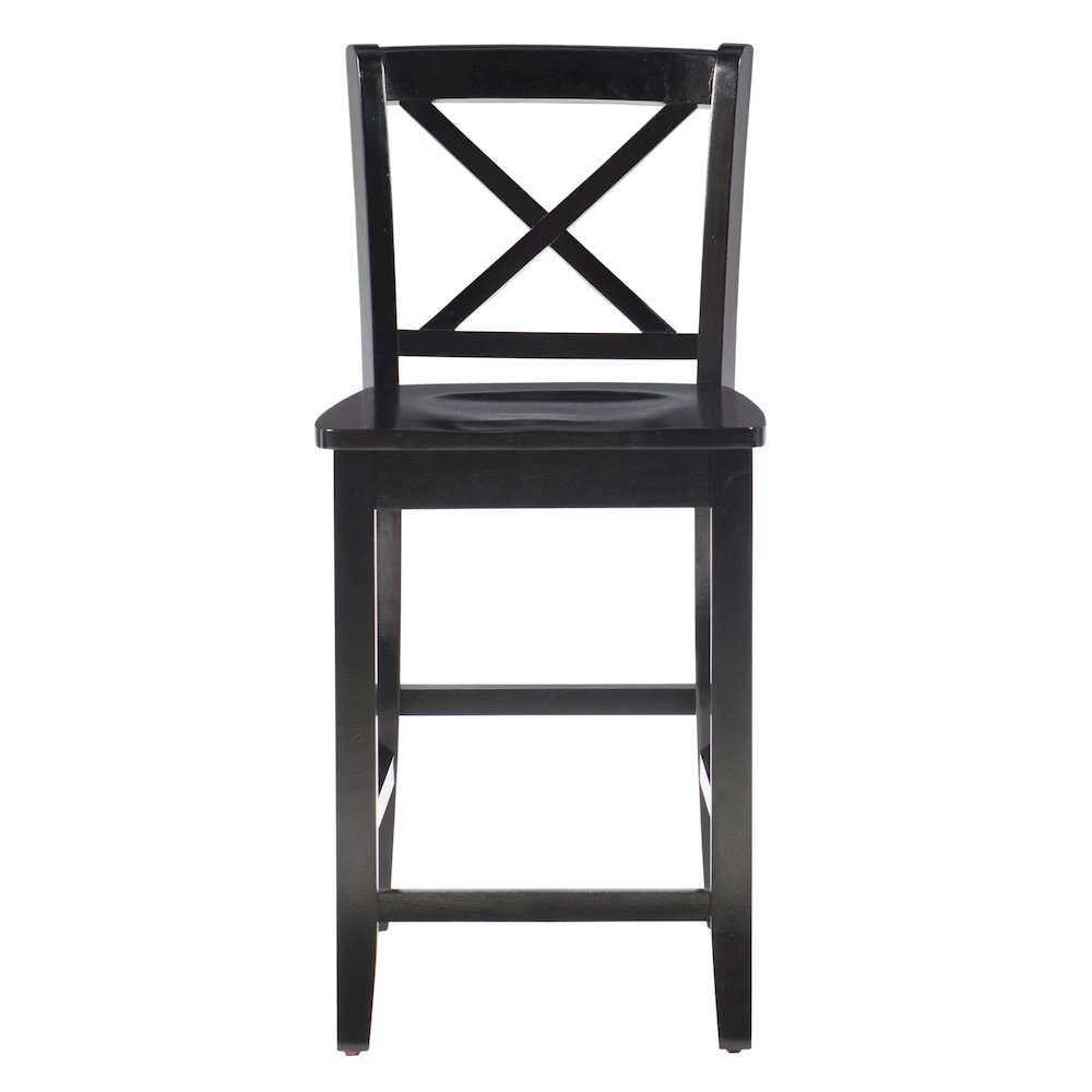 Black 24 In X Back Counter Stool. Picture 1