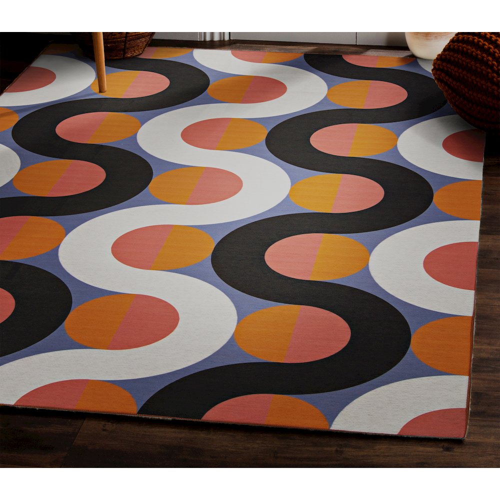 Outdoor Washable Jupiter Orange & Pink 5' X7', Rug. Picture 1