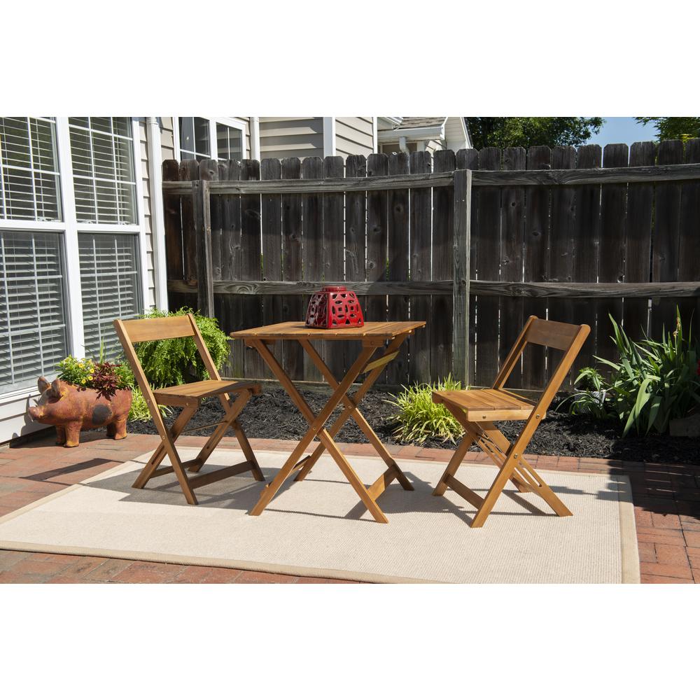 Rockport Brown Three Piece Square Table Set. Picture 1