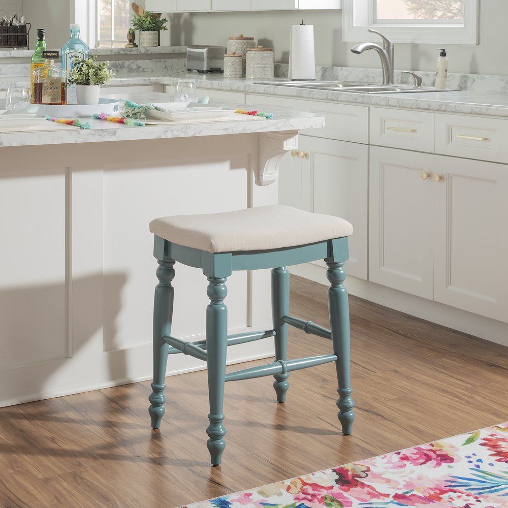 Marino Blue Backless Counter Stool. Picture 4