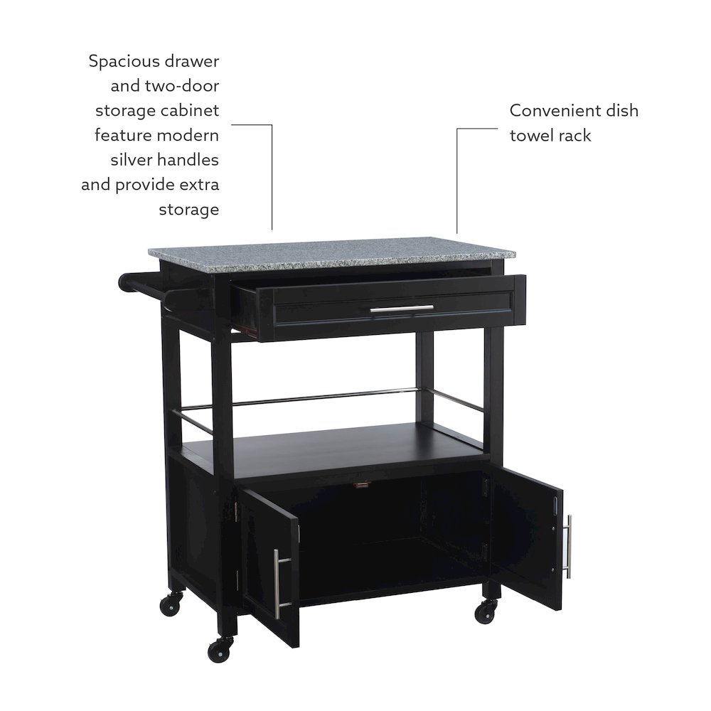 Cameron Kitchen Cart With Granite Top. Picture 14
