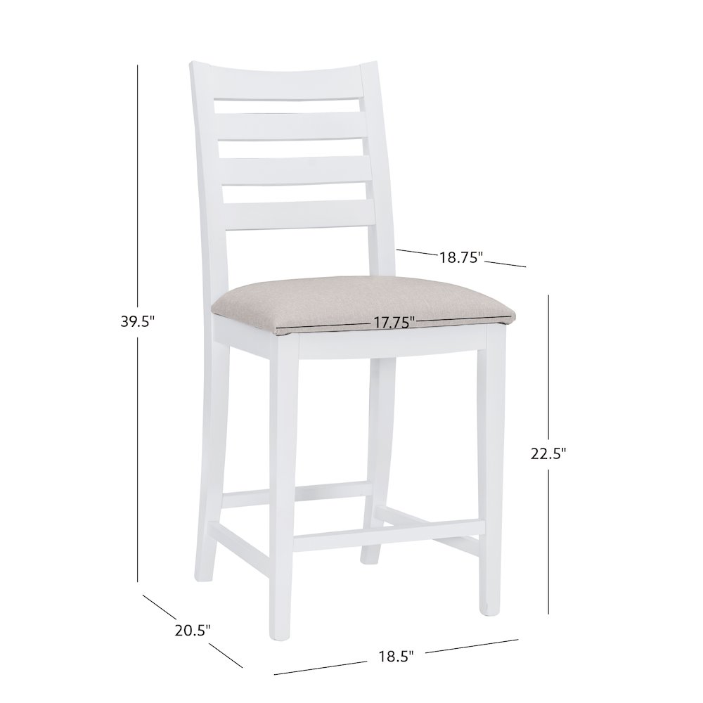 Flynn Counter Stool White Upholstered Set Of 2. Picture 16