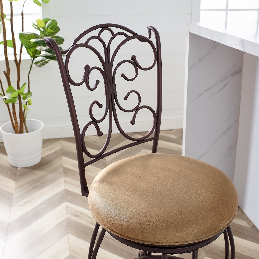 Gathered Back Counter Stool 24. Picture 3