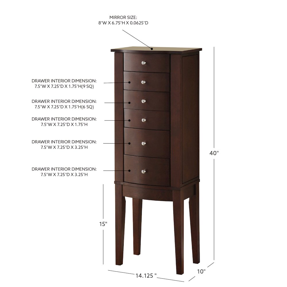 Merlot Jewelry Armoire. Picture 18