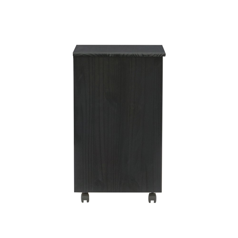 Cary Black Six Drawer Rolling Storage Cart Black. Picture 8