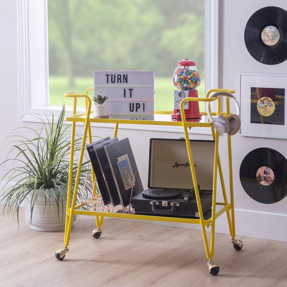 Yellow Mid-Century Bar Cart. Picture 3