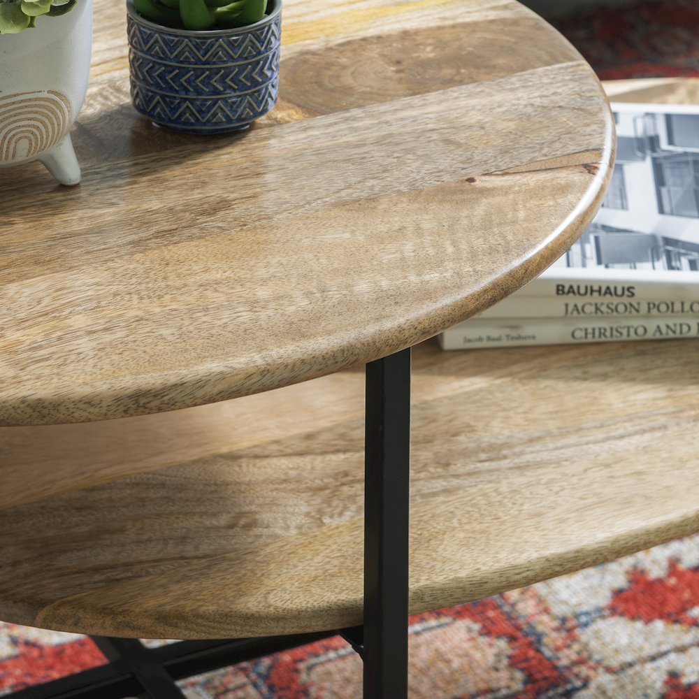 Tavin Two Tiered Coffee Table Natural Black. Picture 3