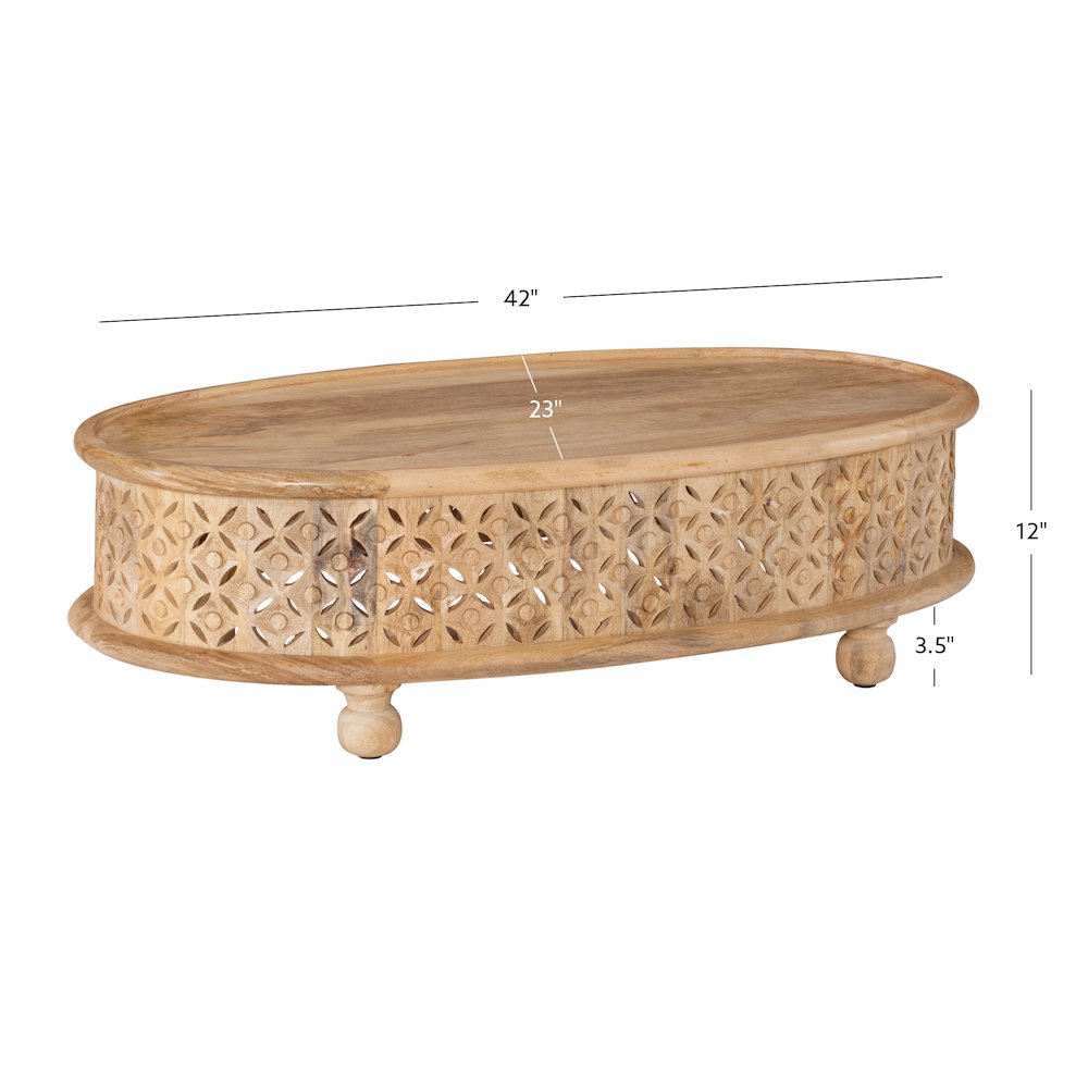 Inora Oval Coffee Table Natural. Picture 12