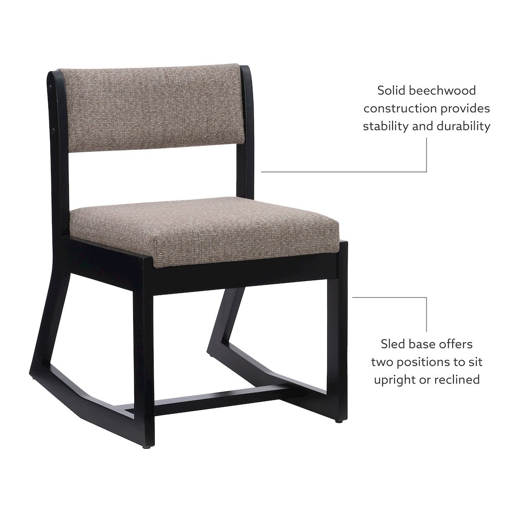 Callum 2 Position Sled Base Chair Black Stone. Picture 9