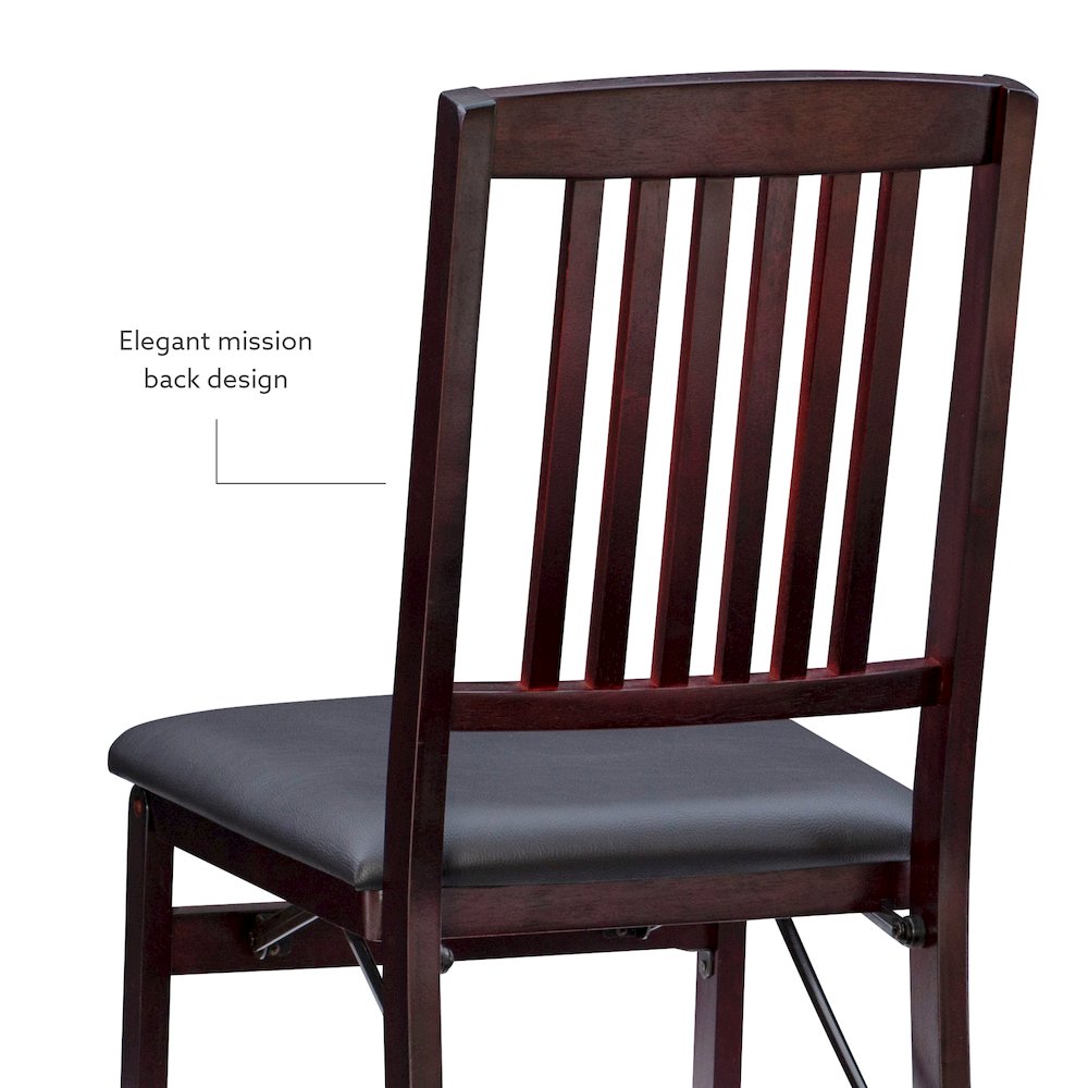 Triena 18 In Mission Back Folding Chair - Set Of Two. Picture 14