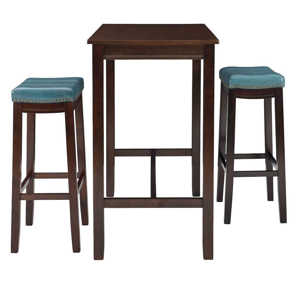 Claridge 3Pc Bar Set Brown Blue. Picture 4
