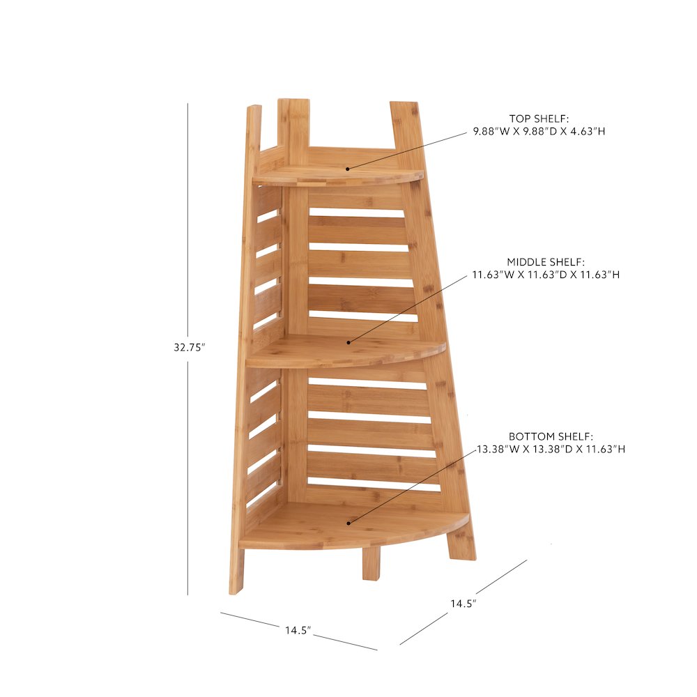Bracken Bamboo Corner Shelf. Picture 9