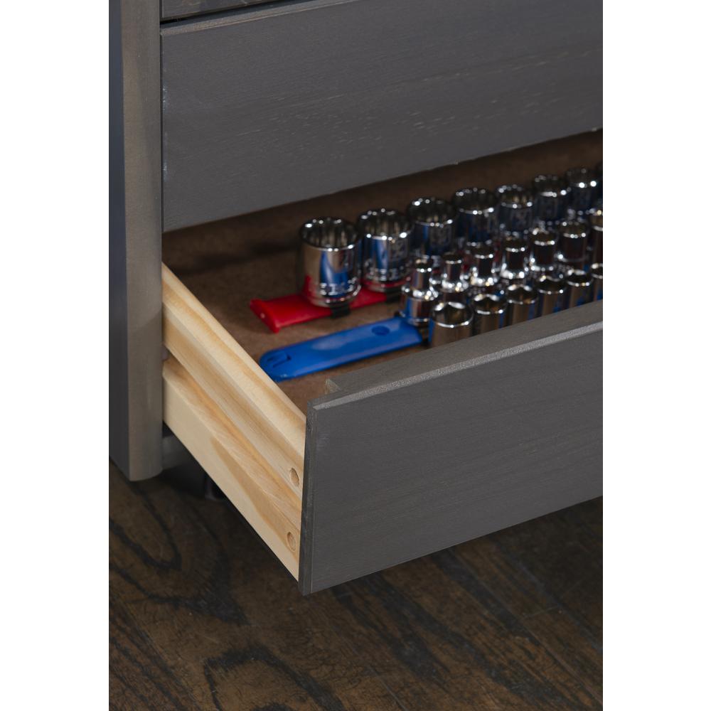 Cary Six Drawer Wide Roll Cart, Grey. Picture 12