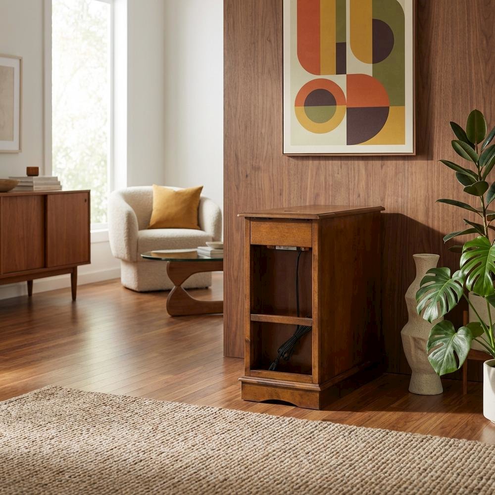 Hazelnut Accent Table with Stylish Surface and Compact Design. Picture 3