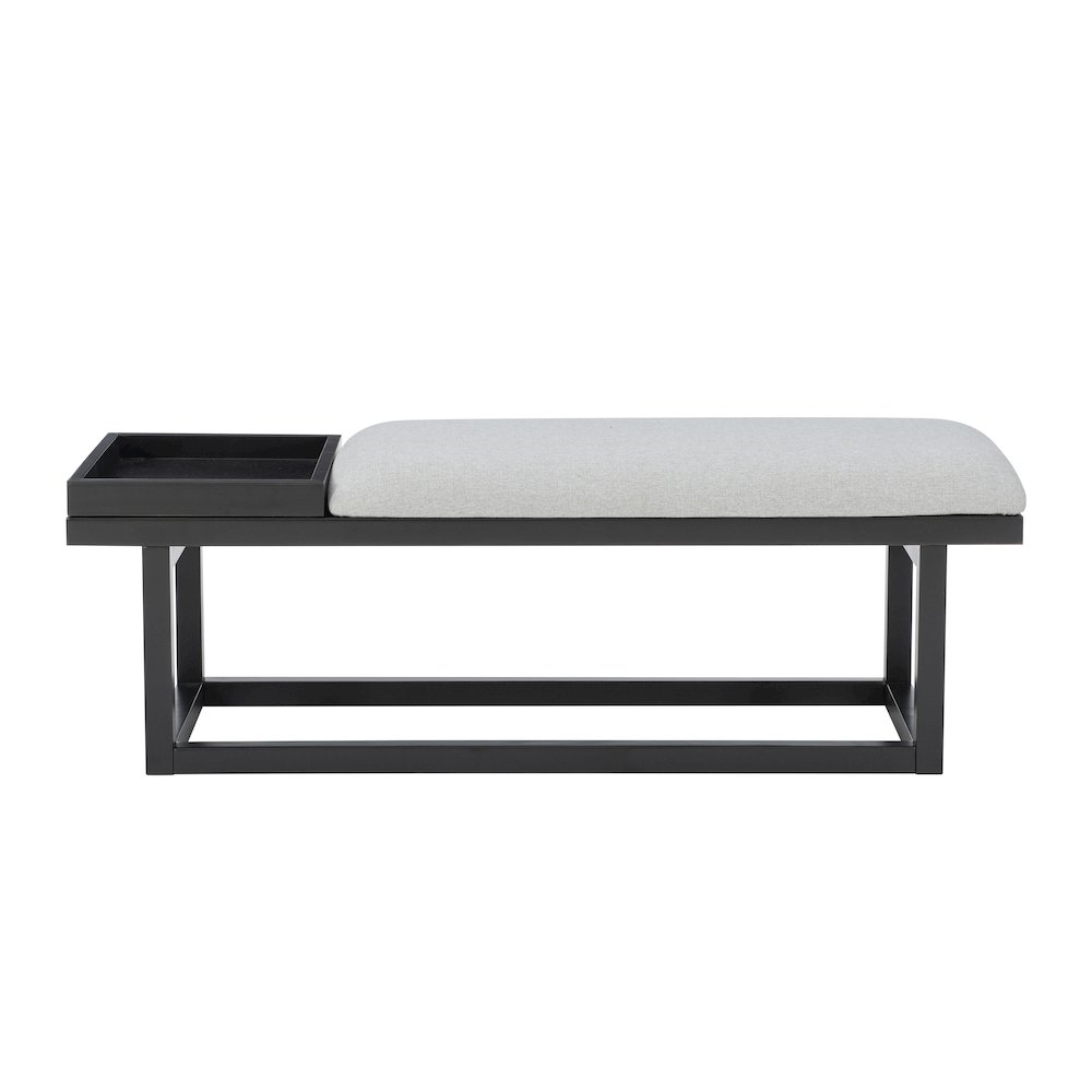 Georgia Bench with Tray Black Gray. Picture 3