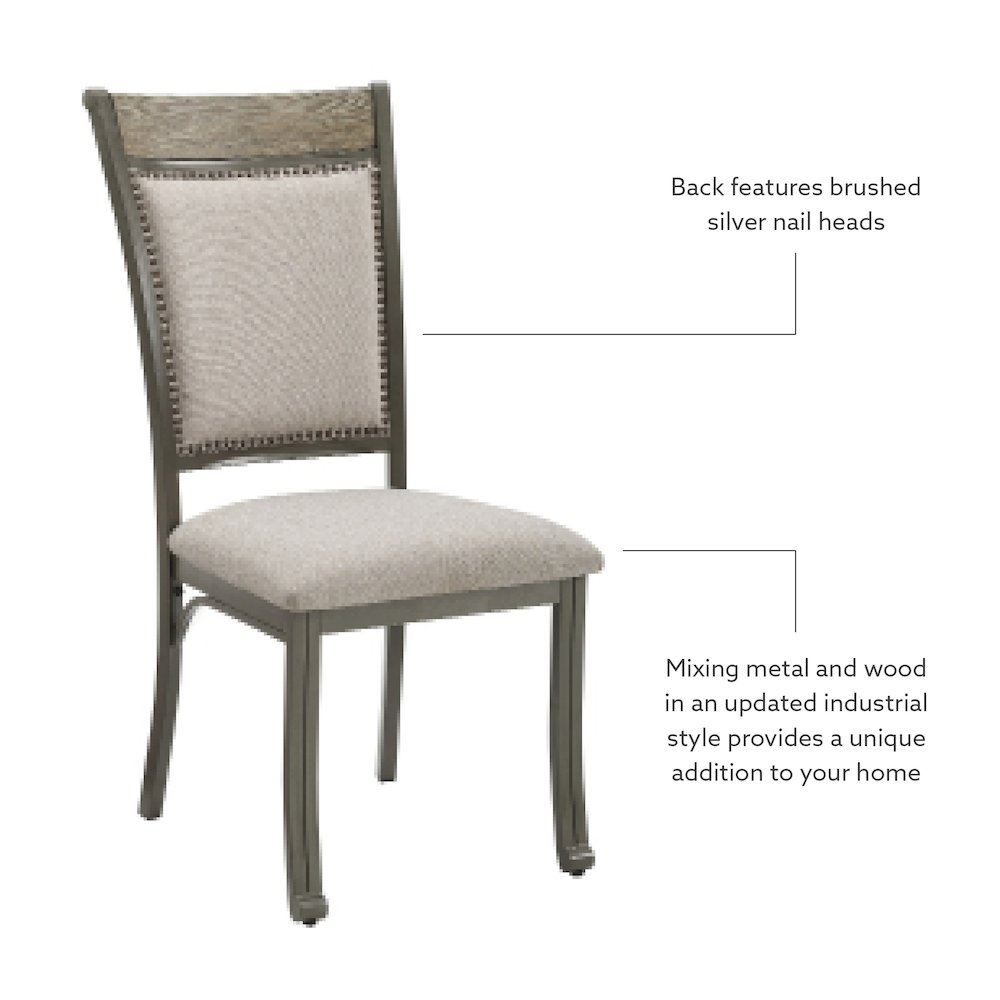 Franklin Dining Side Chair Pewter 2 Pack. Picture 10