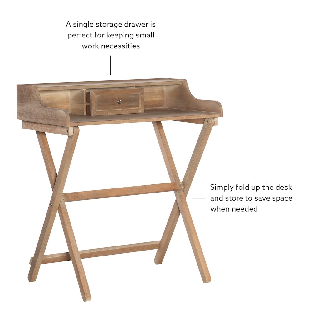 Coy Rustic Brown Folding Desk. Picture 12