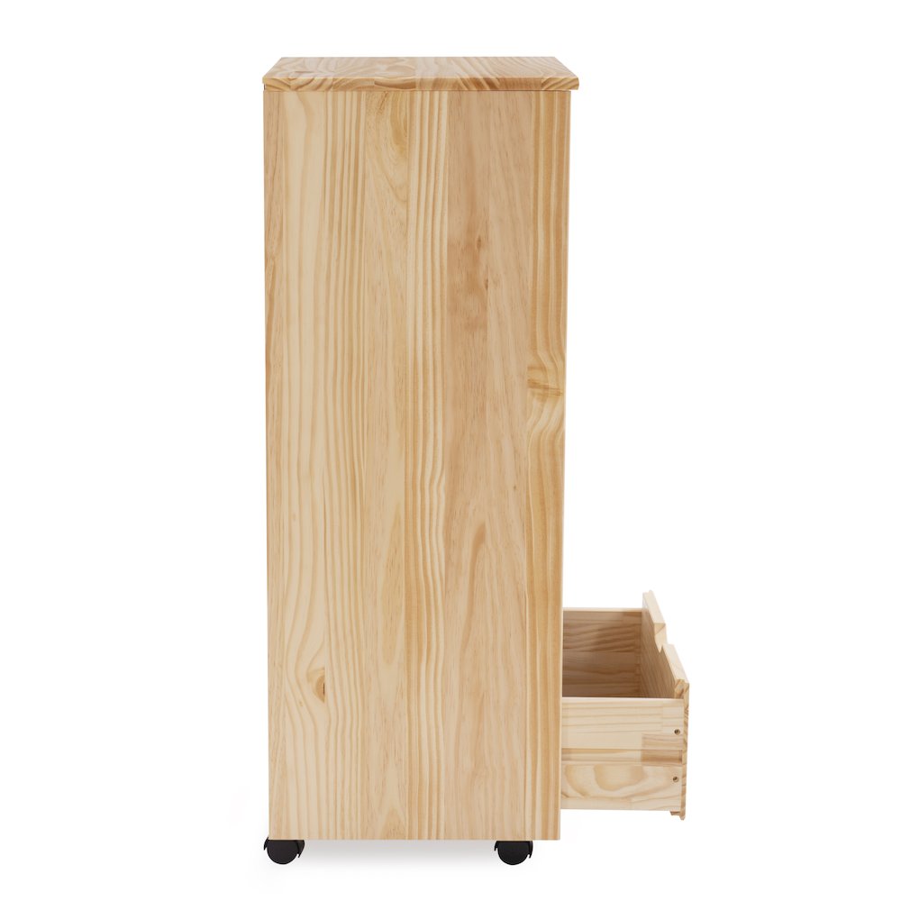 Cary Eight Drawer Rolling Storage Cart, Natural. Picture 8