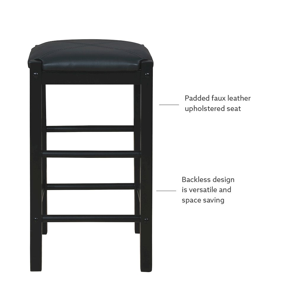 Lancer Backless Counter Stools, Black - Set Of Two. Picture 10
