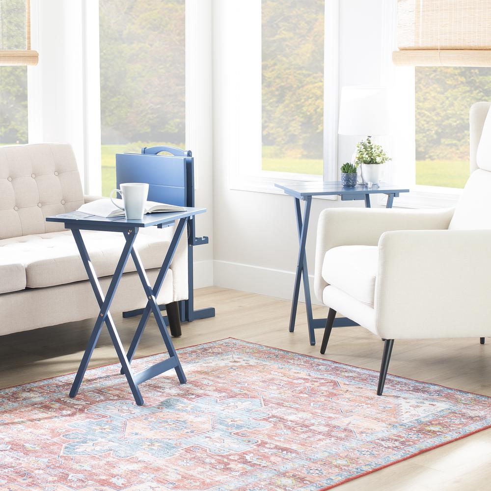 Compass Tray Table Set Navy. Picture 14