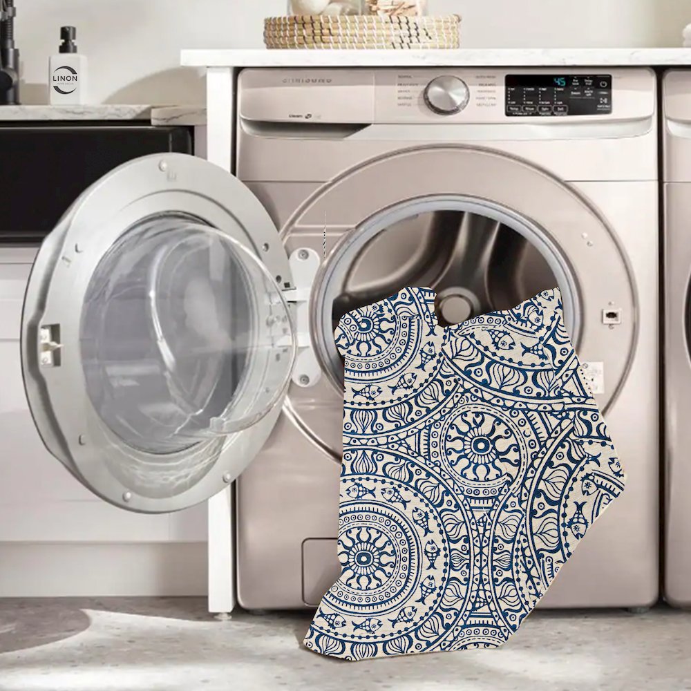 Outdoor Washable Ormond Smoke & Blue 3' X 5', Rug. Picture 2