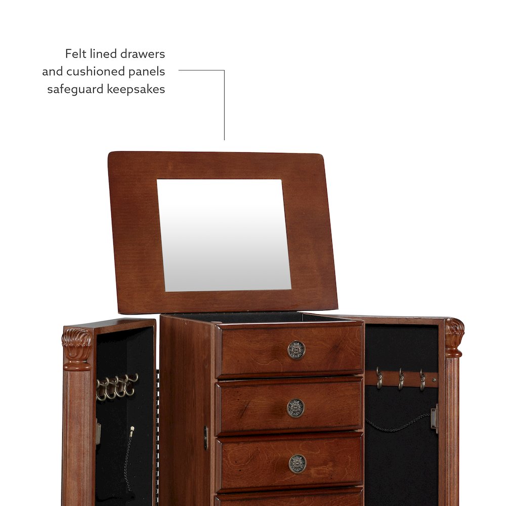 Deep Cherry Jewelry Armoire. Picture 14