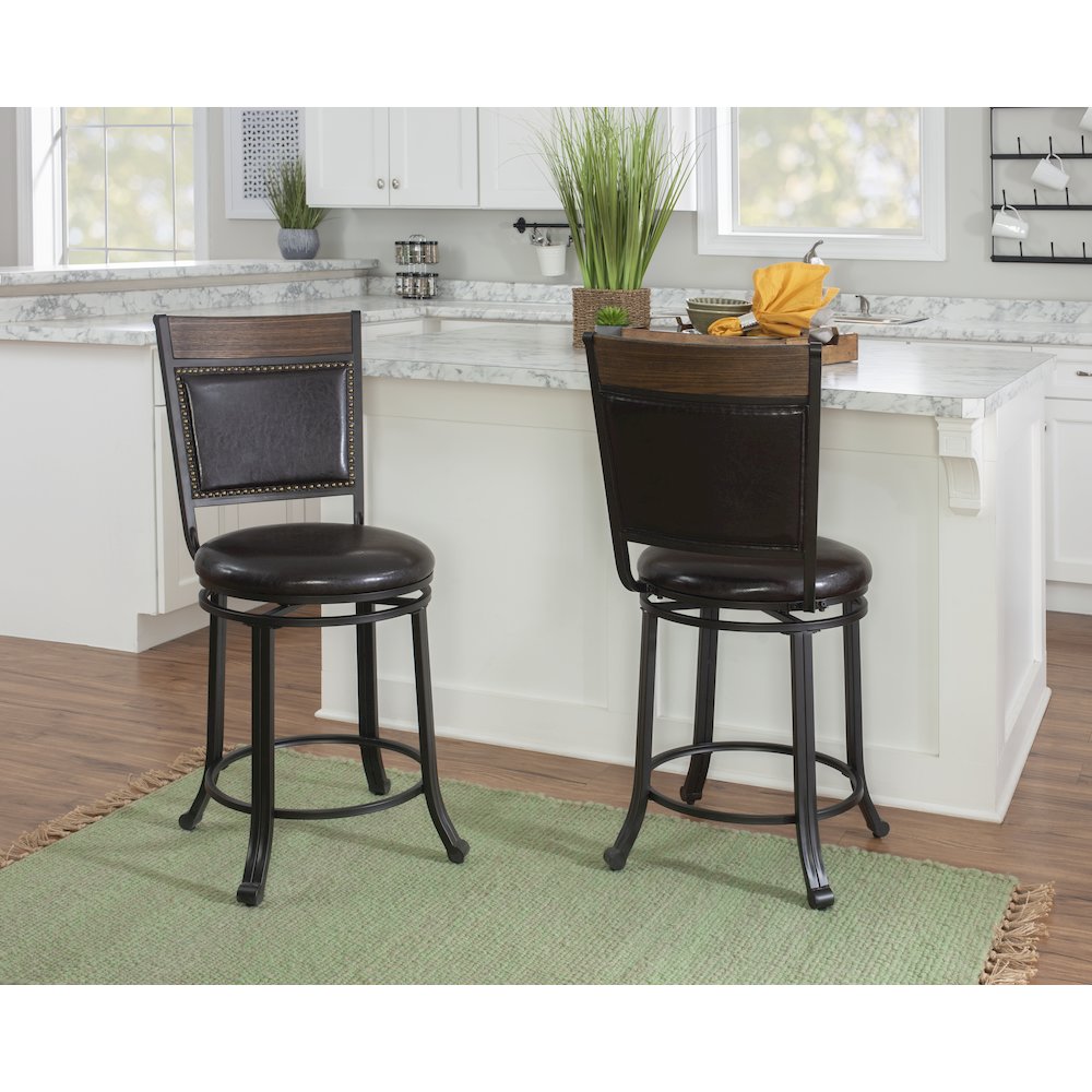 Franklin Swivel 24 inch Counter Stool Brown. Picture 2