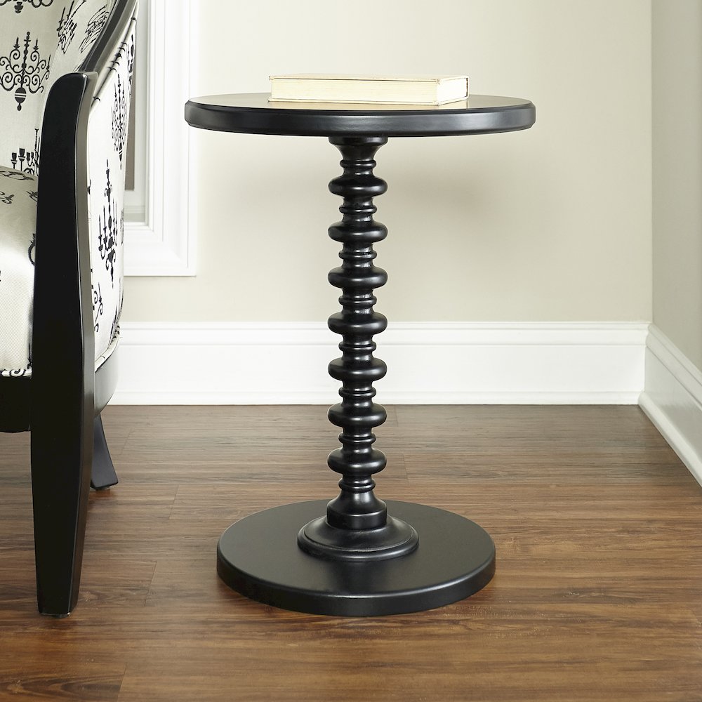 Black Round Spindle Table. Picture 3