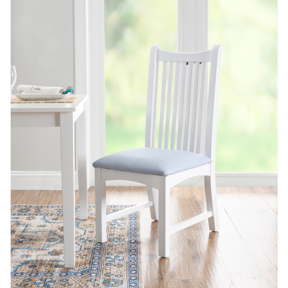 Bonnie Upholstered  Side Chair White Set Of 2. Picture 4