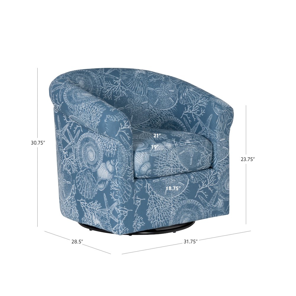 Bonnie Swivel Club Chair, Coastal. Picture 9