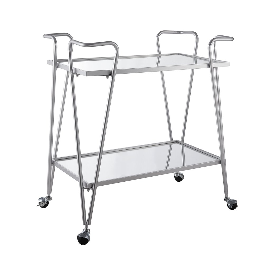 Mid-Century Bar Cart Silver. Picture 5