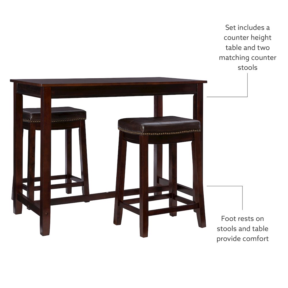 Claridge 3Pc Counter Set Brown. Picture 6