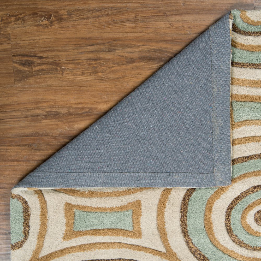 Trio Combs Cream & Aqua 5 x 7 , Rug. Picture 3