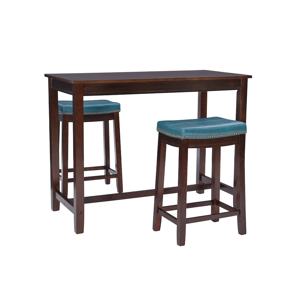 Claridge 3Pc Counter Set Brown Blue. Picture 1