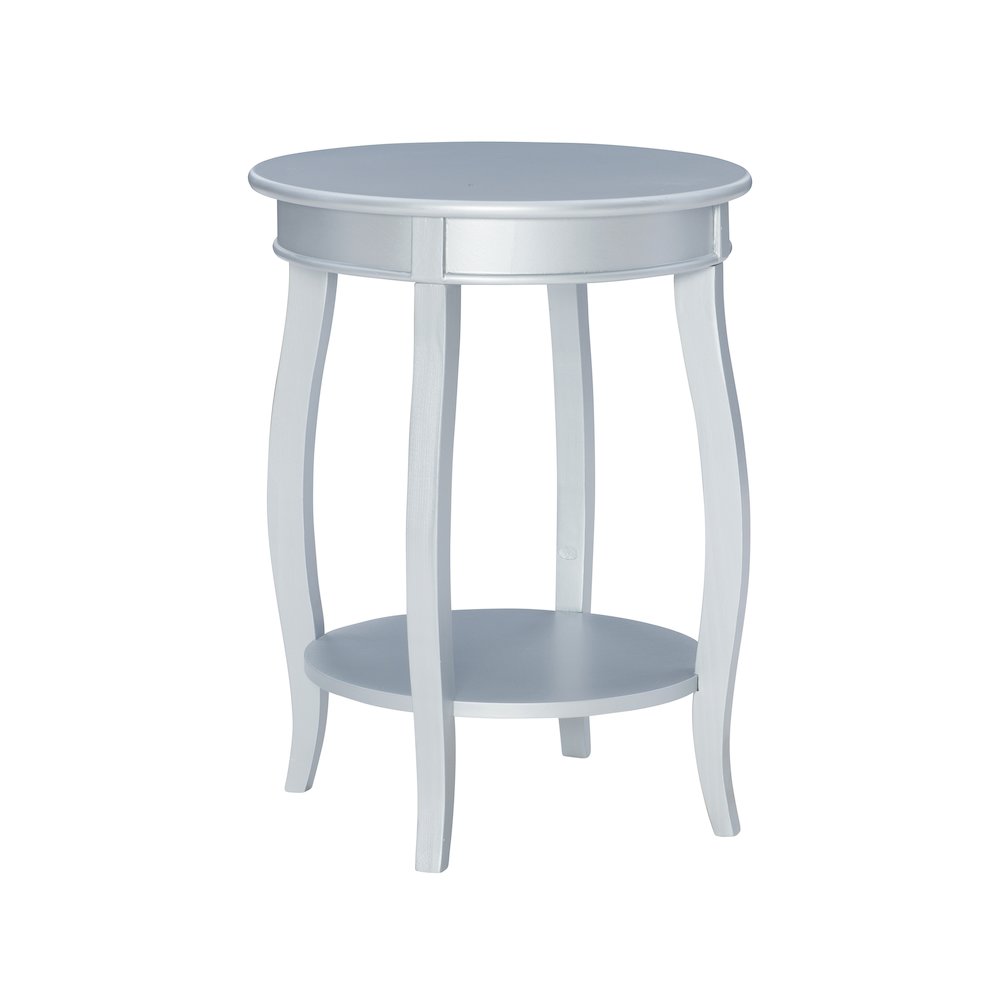 Silver Round Table with Shelf. Picture 7
